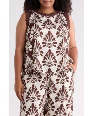 Tahari Eyelet Trim Shell - Multicolor