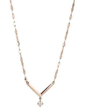 Lana Jewelry 14K Diamond V-Bar Pendant Necklace - Blue