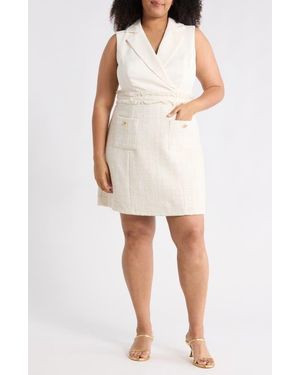 Eliza J Sleeveless Twofer Sheath Dress - Natural