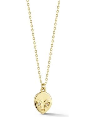 Ember Fine Jewelry 14K Diamond Alien Pendant Necklace - Metallic