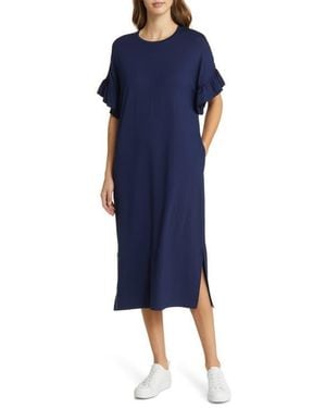 Masai Nali Ruffle Sleeve Dress - Blue