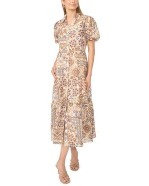 Msk Tiered Maxi Shirtdress - Natural