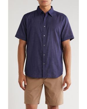 COASTAORO Encinitas Solid Short Sleeve Shirt - Blue