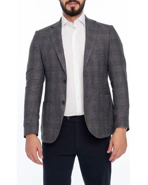 VELLAPAIS Plaid Sport Coat - Blue