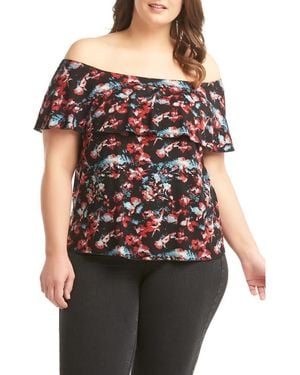Tart Collections Lemon Cherry Off The Shoulder Top - Black