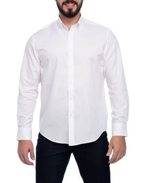 VELLAPAIS Dupoint Slim Fit Cotton Dress Shirt - White