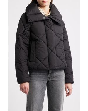BCBGMAXAZRIA Missy Water Resistant Diamond Quilted Jacket - Black
