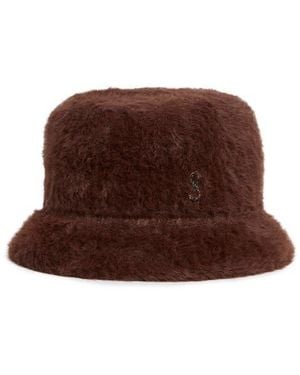 Steve Madden Soft Fuzzy Bucket Hat - Brown