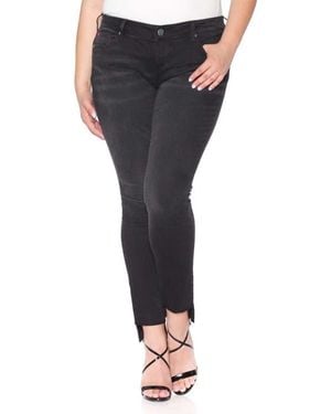 Slink Jeans Step Hem Stretch Skinny Jeans - Black