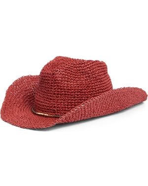 Vince Camuto Bead Trim Cowgirl Hat - Red