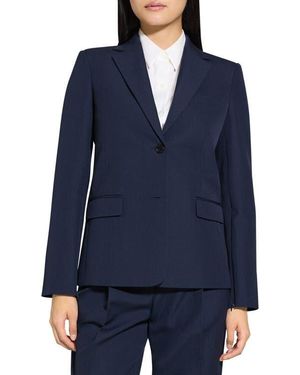 Theory Zip Sleeve Wool Blend Jacket - Blue