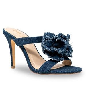 In Touch Footwear Yureli Fray Rosette Slide Sandal - Blue