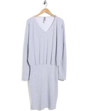 Go Couture Dolman Sleeve Sweater Dress - Blue