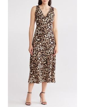 Wishlist Animal Print V-Neck Dress - Multicolor