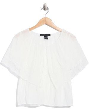 Forgotten Grace Lace Overlay Cotton Top - White