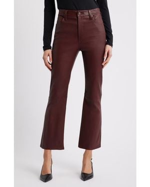 FRAME The Leather Reboot Crop Pants - Red