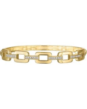 FZN Cubic Zirconia Link Bangle Bracelet - Metallic