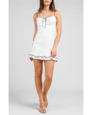 Beivy Eyelet Ruffled Minidress - White