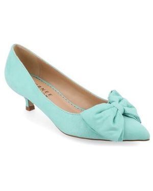 Journee Collection Journee Orana Bow Kitten Heel Pump - Blue