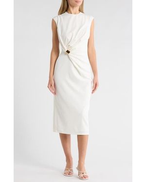 AREA STARS Charmi Cap Sleeve Midi Dress - White
