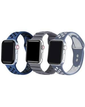 The Posh Tech Assorted 3-Pack Silicone Apple Watch Watchbands - Blue