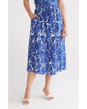 Gemma  Jane Casula Floral A-Line Skirt - Blue