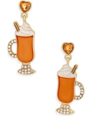 Leith Latte Drop Earrings - Metallic