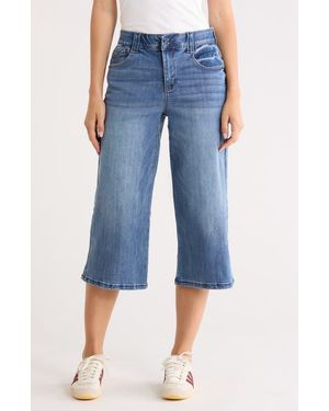 Democracy Relaxed Wide Leg Capri Jeans - Blue