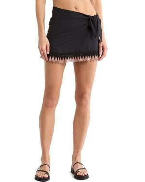 Becca Fringe Cover-Up Miniskirt - Black