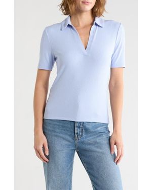 Madewell Drapey Rib Polo - Blue