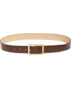 Steve Madden Ribbed Buckle Faux Leather Belt - Brown