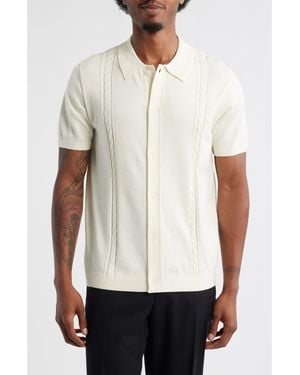 Open Edit Cable Detail Short Sleeve Cardigan - White
