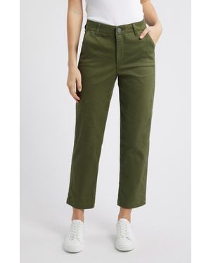 Wit & Wisdom Skyrise Slim Straight Leg Twill Pants - Green