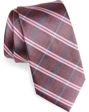 Bonobos Plaid Silk Twill Tie - Pink