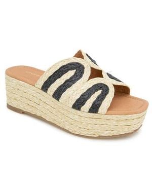 Andre Assous Serene Espadrille Platform Wedge Slide Sandal - Multicolor
