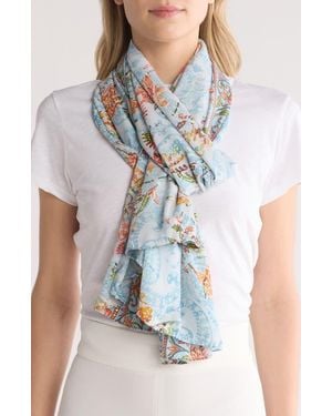 La Fiorentina Paisley Print Viscose Pareo Cover-Up - Blue