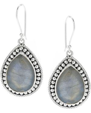 Samuel B. Labradorite Teardrop Earrings - White