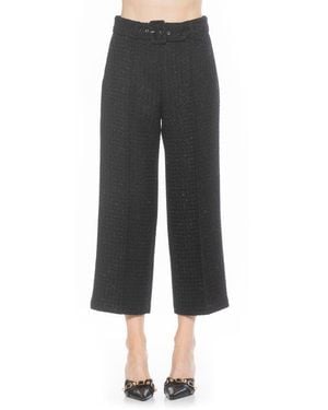 Alexia Admor Caden Tweed Wide Leg Pants - Black