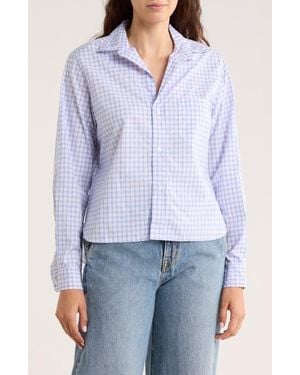 Frank & Eileen Grid Print Untuckable Button-Up Shirt - Blue