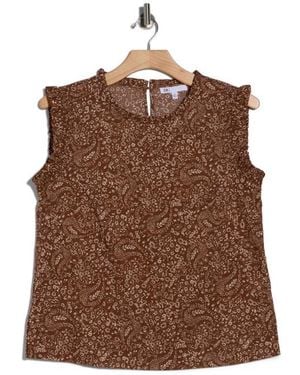 DR2 by Daniel Rainn Smocked Ruffle Tank - Brown