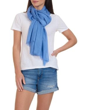 Bruno Magli Solid Fringe Scarf - Blue
