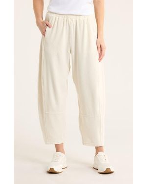 Max Studio Barrel Leg Corduroy Pants - Natural