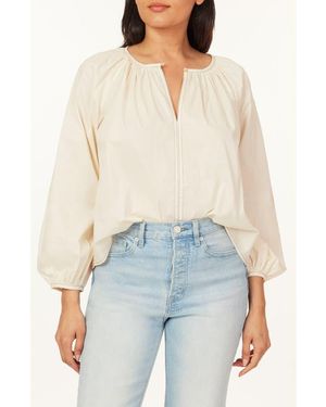 Scotch & Soda Topstitch Peasant Top - White