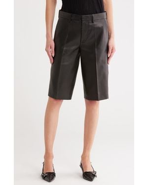 Helmut Lang Leather Zip Hem Trouser Shorts - Black