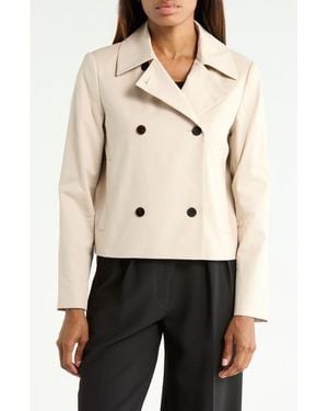 Theory Double Breasted Spread Collar Jacket - Natural