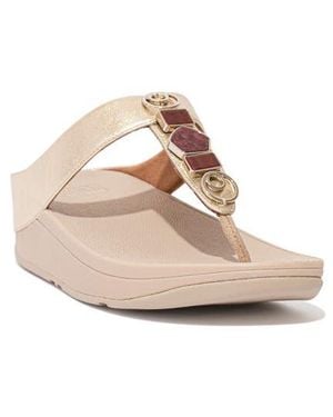 Fitflop Fino Stone Toe Post Wedge Sandal - Multicolor