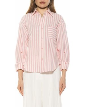Alexia Admor Tammi Oversize Button-Up Shirt - Pink