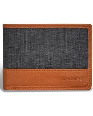 CHAMPS Denim Center Wing Bifold Wallet - Gray