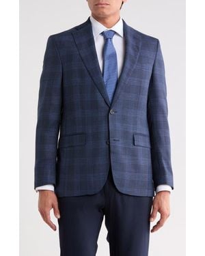 Jack Victor Elex Plaid Wool Sport Coat - Blue