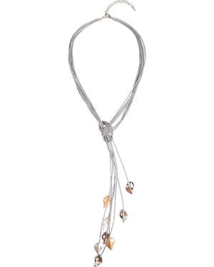 Saachi Metallic Leaf Pendant Necklace